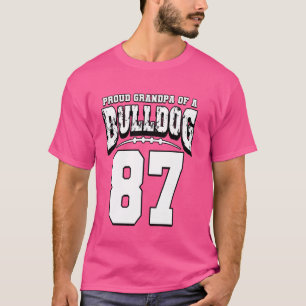 Camiseta Orgulloso Bulldog Fútbol Abuelo Del Jugador 87