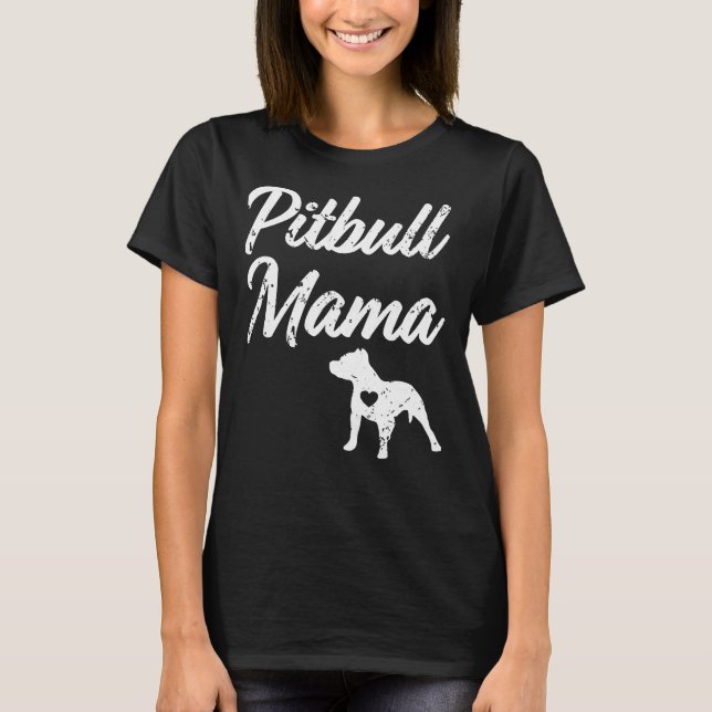 Camiseta Orgulloso Bulldog Pitbull Mama Womens Pit (Anverso)