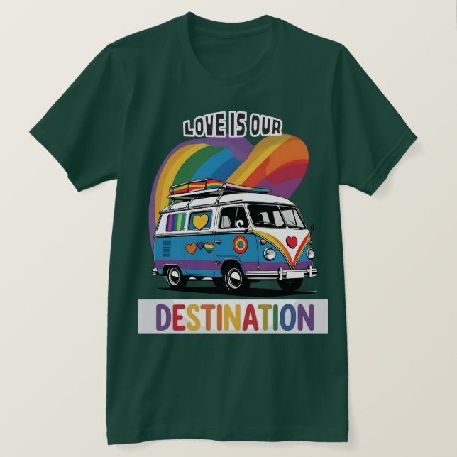 Camiseta Orgulloso Camper - Carretera Orgullo RV con camise (Anverso del diseño)