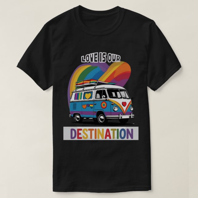 Camiseta Orgulloso Camper - Carretera Orgullo RV con camise (Diseño del anverso)