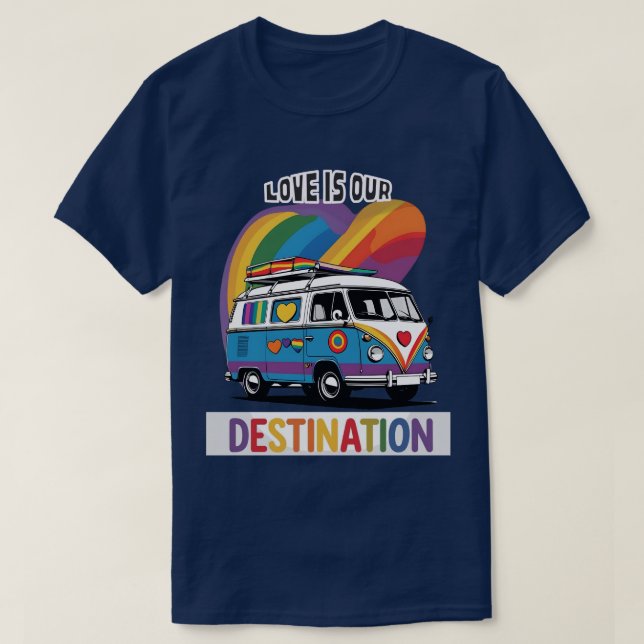 Camiseta Orgulloso Camper - Carretera Orgullo RV con camise (Diseño del anverso)