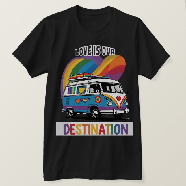 Camiseta Orgulloso Camper - Carretera Orgullo RV con camise (Anverso del diseño)