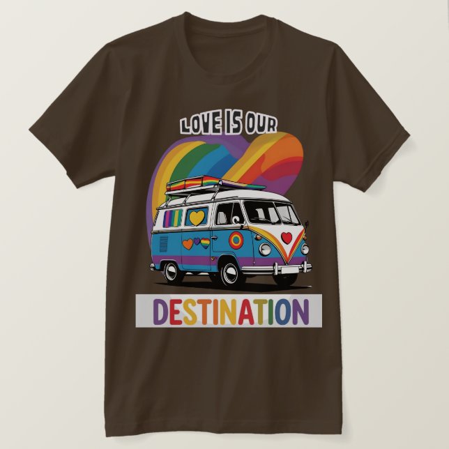 Camiseta Orgulloso Camper - Carretera Orgullo RV con camise (Anverso del diseño)