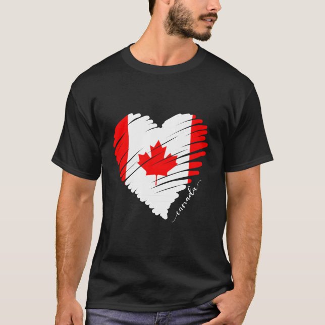 Camiseta Orgulloso Canadá Tee White Maple Leaf Red Canada F (Anverso)