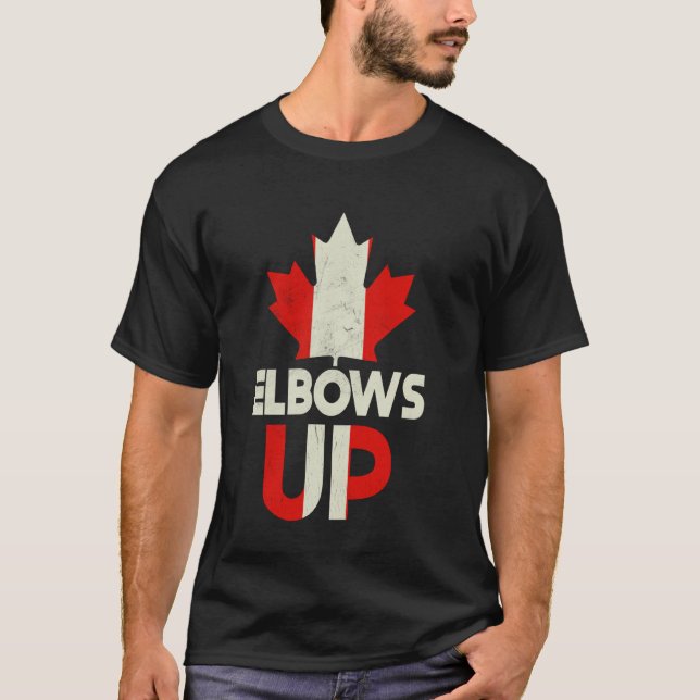Camiseta Orgulloso Canadiense Fuerte Canadá Codos Arriba Ca (Anverso)