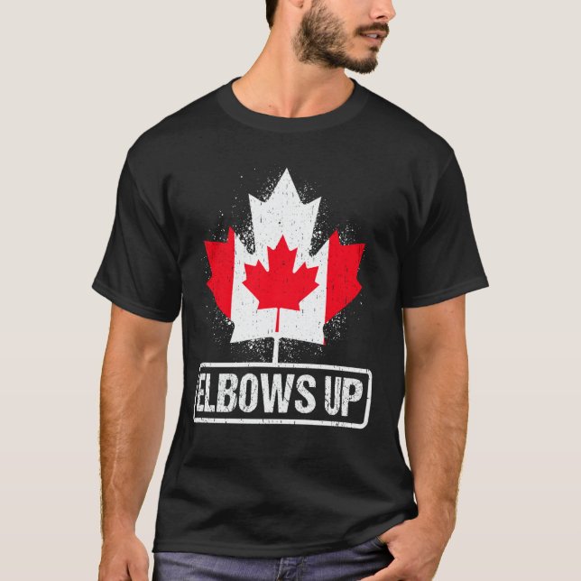 Camiseta Orgulloso Canadiense Fuerte Canadá Codos Arriba Ca (Anverso)