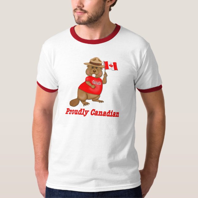Camiseta Orgulloso castor canadiense (Anverso)