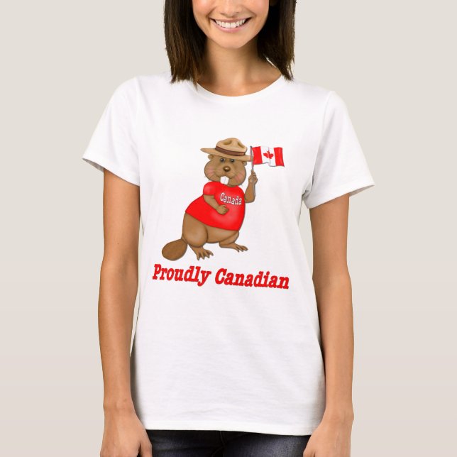 Camiseta Orgulloso castor canadiense (Anverso)