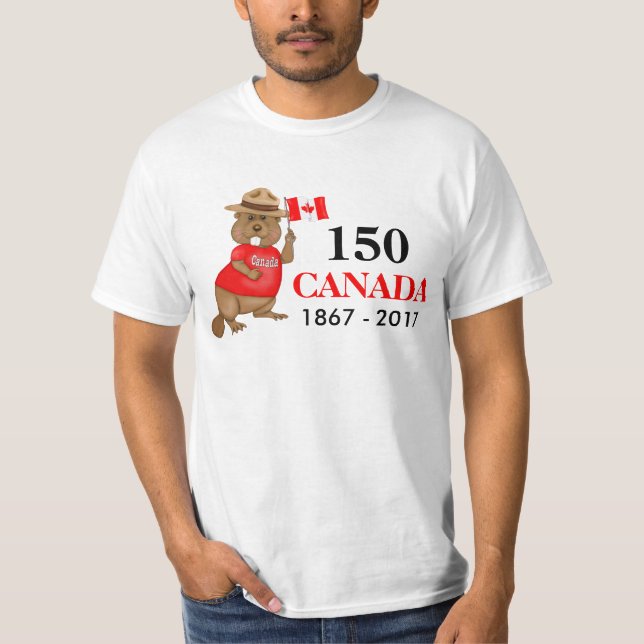Camiseta Orgulloso castor canadiense 150 años (Anverso)