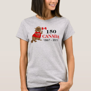 Camiseta Orgulloso castor canadiense 150 años