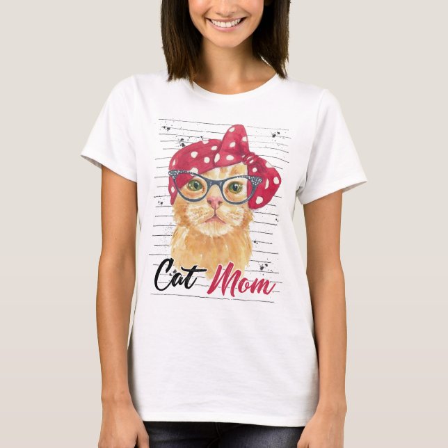 Camiseta Orgulloso Cat Mom T-Shirt | Regalo perfecto para e (Anverso)