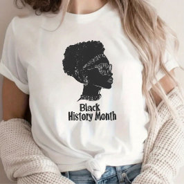 Camiseta Orgulloso Chica Afro Sketch Black History Mono
