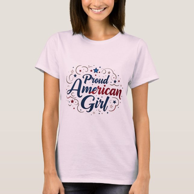 Camiseta Orgulloso Chica americano Tee (Anverso)