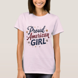 Camiseta Orgulloso Chica americano Tee