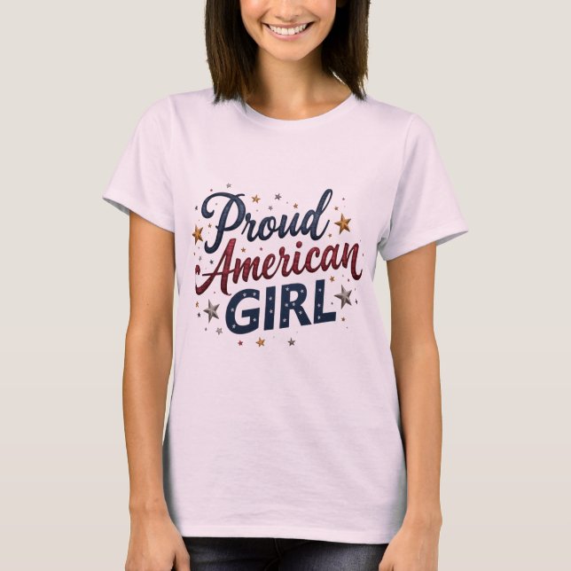 Camiseta Orgulloso Chica americano Tee (Anverso)