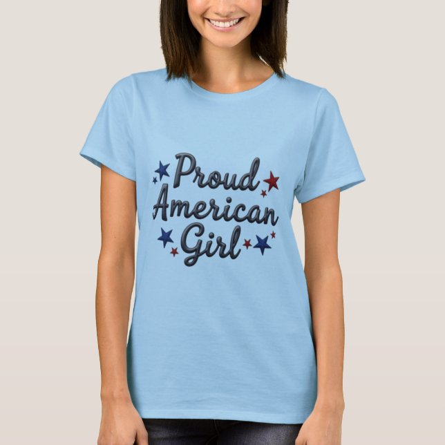 Camiseta Orgulloso Chica americano Tee (Anverso)