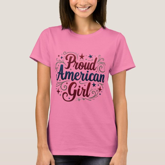 Camiseta Orgulloso Chica americano Tee (Anverso)