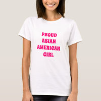 Orgulloso Chica asiático-americano, blanco rosado 