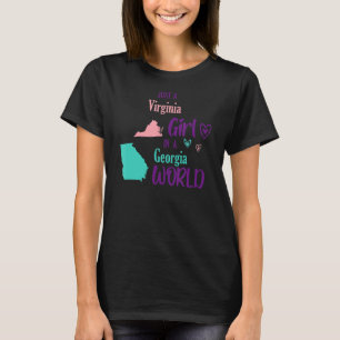 Camiseta Orgulloso chica, chica de Virginia en un mundo de