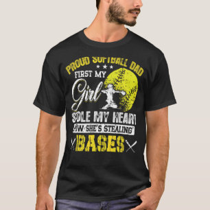Camiseta Orgulloso Chica de Softball Dad Stole My Heart Sof