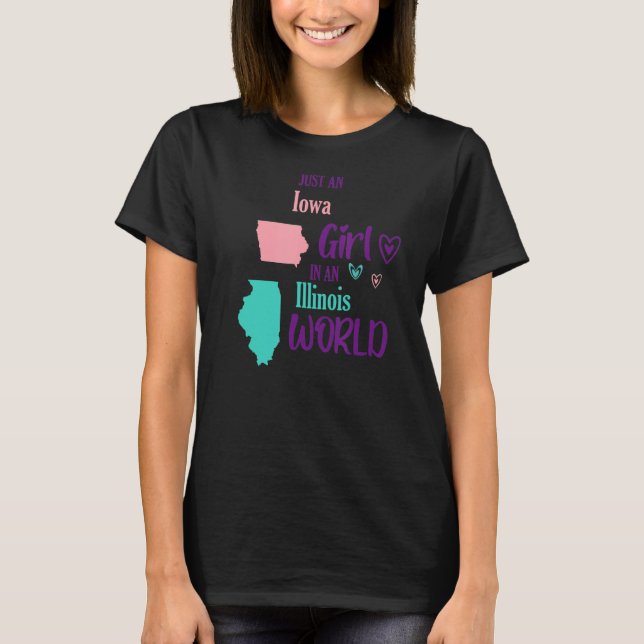 Camiseta Orgulloso chica diseña un chica de Iowa en Illinoi (Anverso)