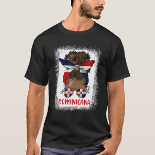 Camiseta Orgulloso Chica dominicano Messy Bandera Dominica