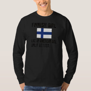 Camiseta Orgulloso Chica finlandés banderín raíces finlande