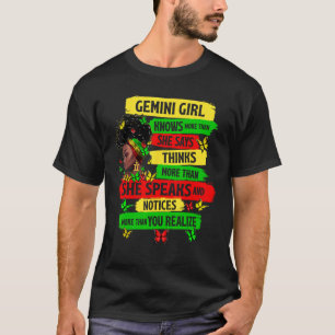 Camiseta Orgulloso Chica Gemini Melanin Zodiac Cumpleaños N