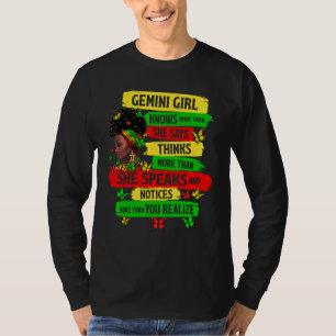 Camiseta Orgulloso Chica Gemini Melanin Zodiac Cumpleaños N