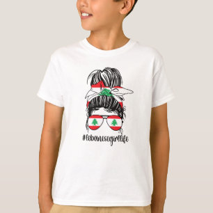 Camiseta Orgulloso Chica libanés bandera libanesa raíces 