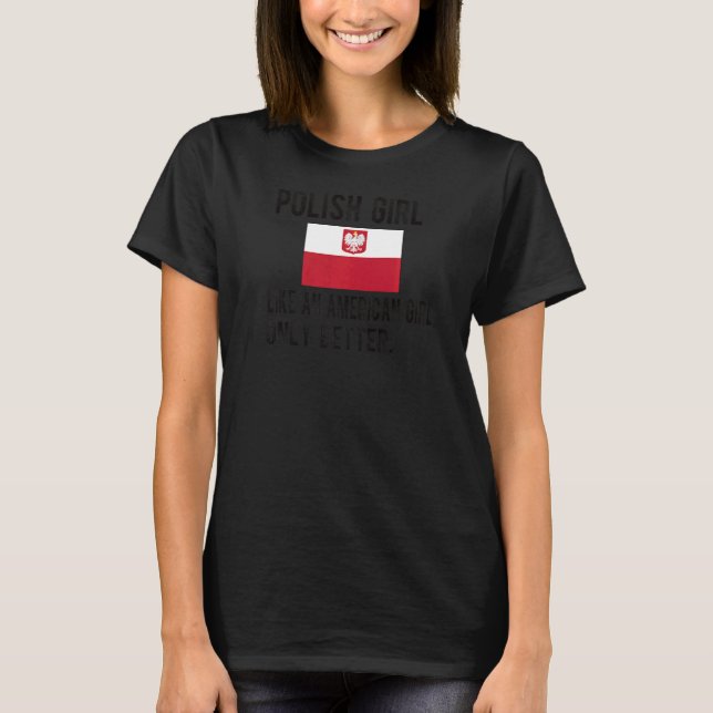 Camiseta Orgulloso Chica polaco Bandera raíces polacas (Anverso)