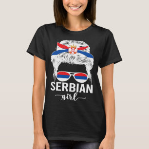 Camiseta Orgulloso Chica serbio bandera serbia bandera serb