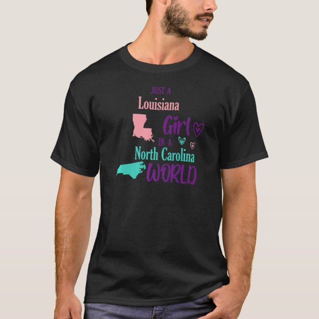 Camiseta Orgulloso chica solo un chica de Louisiana en un C (Anverso)
