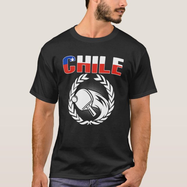 Camiseta Orgulloso Chile Mesa de ping pong chileno Apoyo a  (Anverso)