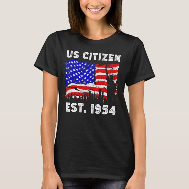 Camiseta Orgulloso Ciudadano Estadounidense Desde 1954 Por  (Anverso)