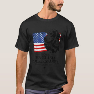 Camiseta Orgulloso Cocker Inglés Spaniel Mom American Flag