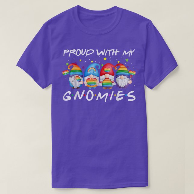 Camiseta Orgulloso Con Mis Gnomies Lgbtq Gnomes Gay Biseual (Diseño del anverso)