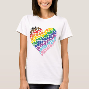 Camiseta Orgulloso corazón del Shamrock arcoiris irlandés