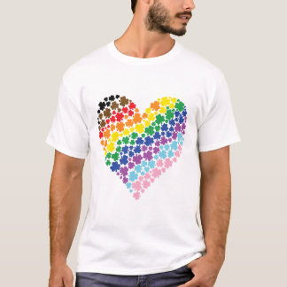 Camiseta Orgulloso corazón del Shamrock arcoiris irlandés
