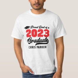 Camiseta Orgulloso DAD de un guión negrita rojo para gradua