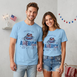 Camiseta Orgulloso de América Gorra de Rayas de Estrellas y