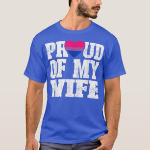 Camiseta Orgulloso de mi esposa bandera biseual aniversario
