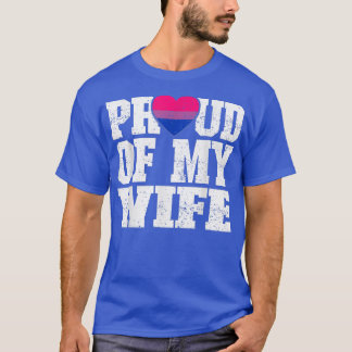 Camiseta Orgulloso de mi esposa bandera biseual aniversario