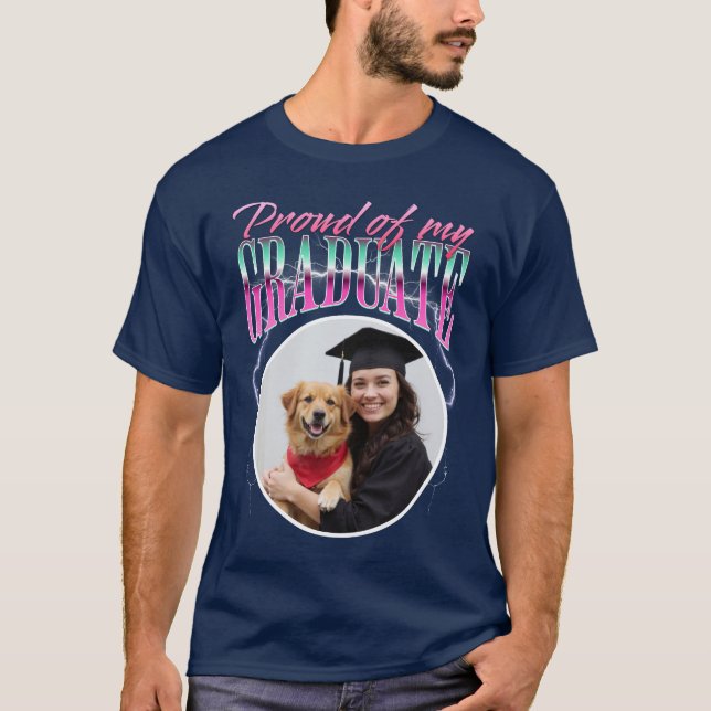 Camiseta Orgulloso de mi Personalizado graduado Foto Chrome (Anverso)