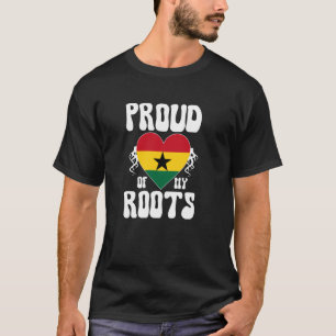 Camiseta Orgulloso de mis raíces con la bandera ghanesa en