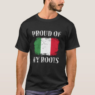 Camiseta Orgulloso de mis raíces italianas Bandera italiana