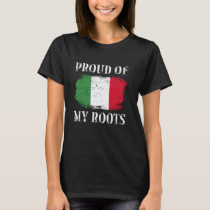 Camiseta Orgulloso de mis raíces italianas Bandera italiana