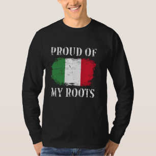 Camiseta Orgulloso de mis raíces italianas Bandera italiana