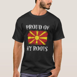 Camiseta Orgulloso de mis raíces macedonias Bandera de Mace