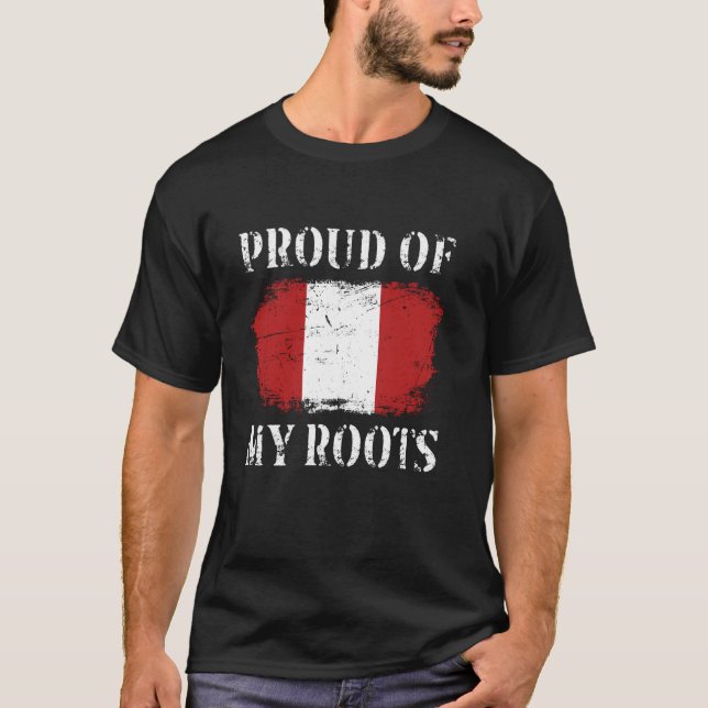Camiseta Orgulloso de mis raíces peruanas Bandera peruana P (Anverso)